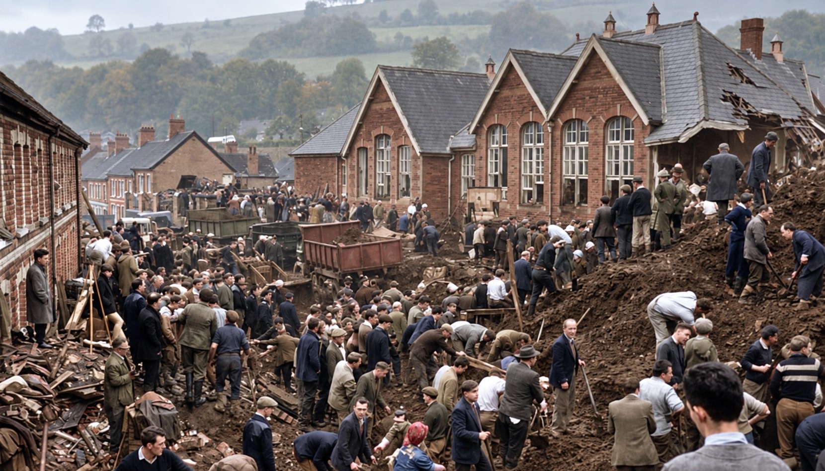 Le jardin du souvenir sur le site de l'ancienne école de Pantglas à Aberfan, au pays de Galles